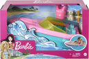Barbie Boat with Puppy And Accessories, Fits 3 Dolls, Floats In Water, 3 to 7 Year Olds