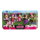 Just Play Disney Junior Minnie Mouse 3 inch Tall Collectible Figure Set, 5 Piece Set Includes Tennis, Hula, Candy Maker, Popstar, and Ballerina Outfits, Kids Toys for Ages 3 up