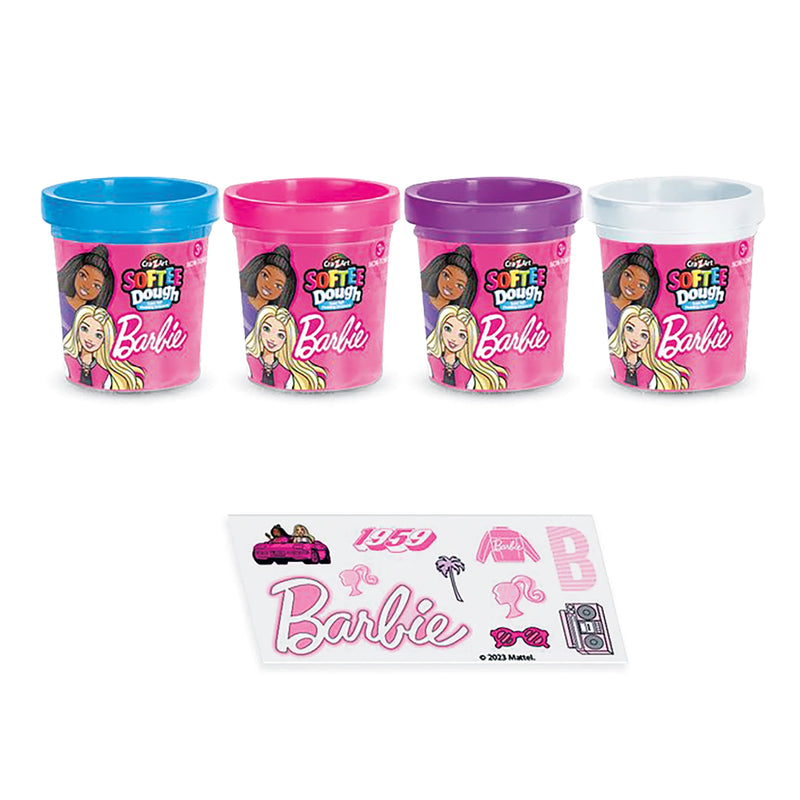 Barbie Softee Dough Ice Cream Playset with Ice Cream Maker, 4 Colors Modeling Compound, Press & Mold Mini Treats, Ages 3 and Up