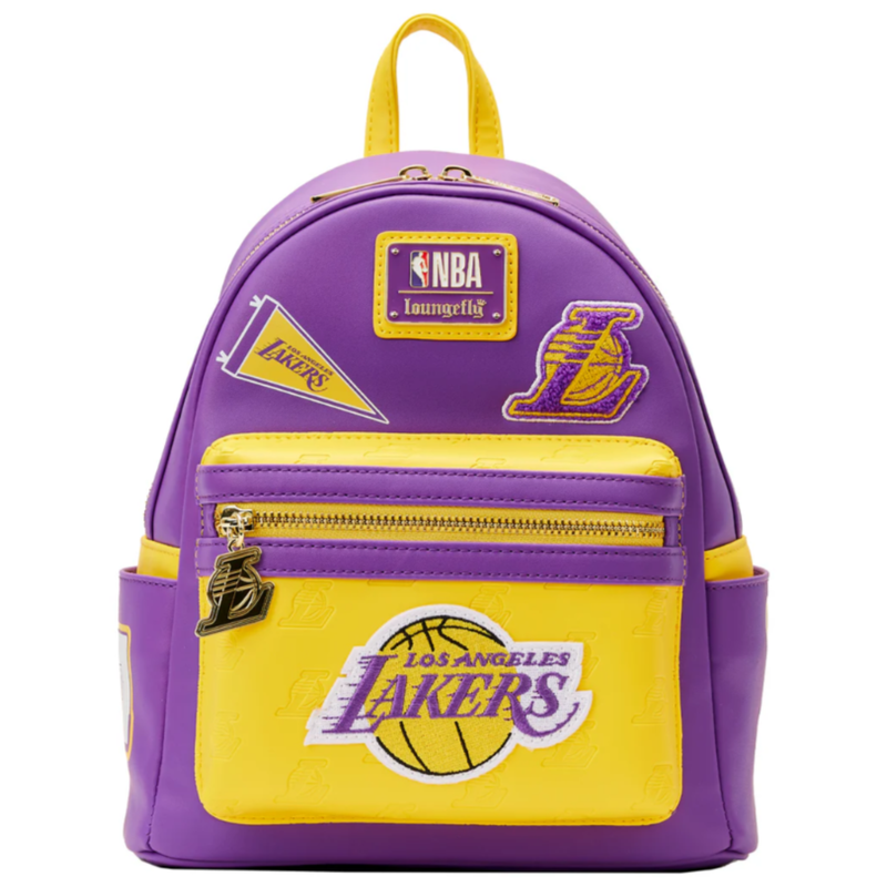 Loungefly NBA Los Angeles Lakers Patch Icons Purple Mini Backpack Loungefly NBA Los Angeles Lakers Patch Icons Purple Mini Backpack