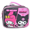 Hello Kitty My Melody Kuromi Lunch Bag Insulated Sanrio Pink and Black Kids Rectangle Lunch Bag Design with Handle