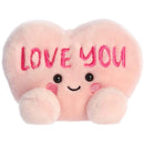 Aurora Adorable Palm Pals Love You Candy Heart Stuffed Animal, Perfect for Decorating Rooms and Valentine's Day - Pink 5 Inches