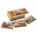 Melissa & Doug Melissa & Doug Vehicles 4-in-1 Wooden Jigsaw Puzzles in a Storage Box (48 pcs)