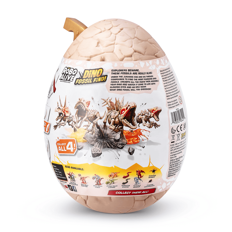 Robo Alive Dino Fossil Find Battery-Powered Surprise Unboxing Robotic Toy by ZURU