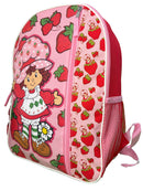 Strawberry Short 16" Pink Nylon School Backpack 16" Bookbag for Girls, with a Large front Pocket