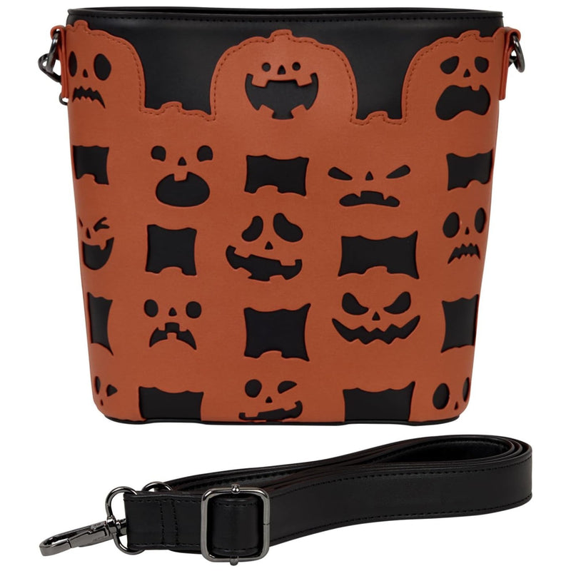 Loungefly Halloween Pumpkin Crossbody & Tote Bag, Orange & Black