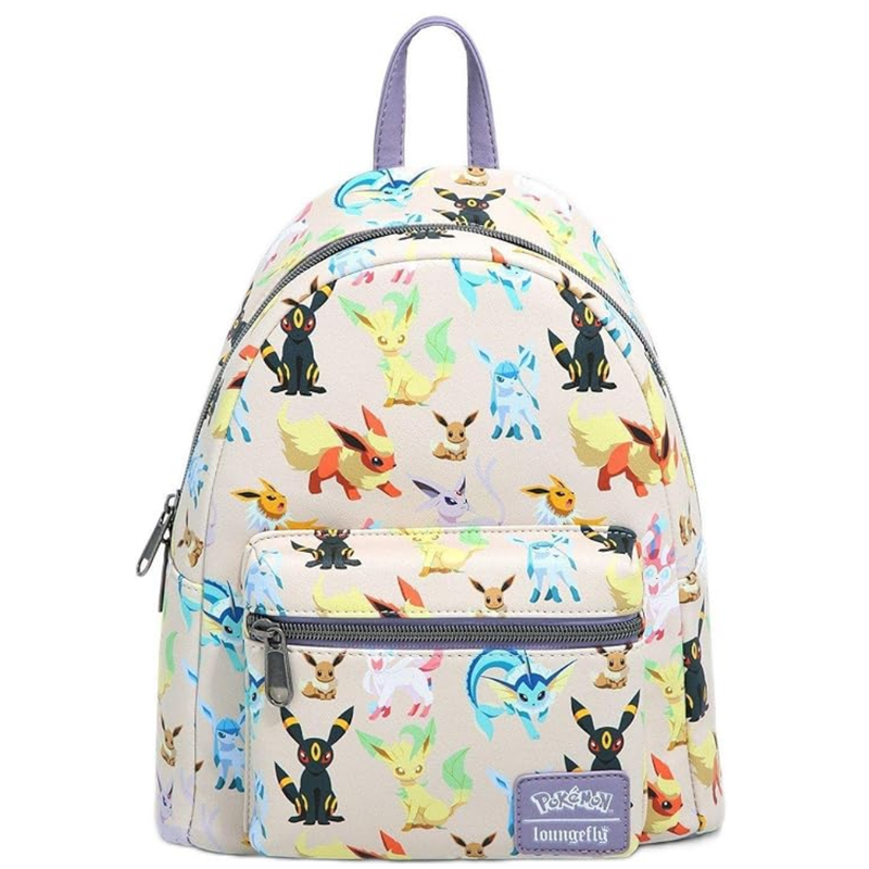Loungefly All Over Print Pokemon Eeveelutions Mini Faux Leather Shell Backpack