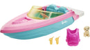 Barbie Boat with Puppy And Accessories, Fits 3 Dolls, Floats In Water, 3 to 7 Year Olds