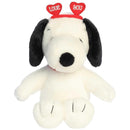 Aurora® Adorable Peanuts® Love On The Mind™ Snoopy Stuffed Animal,  Nostalgic Gift for Adults and Birthday Celebrations - White 6 Inches