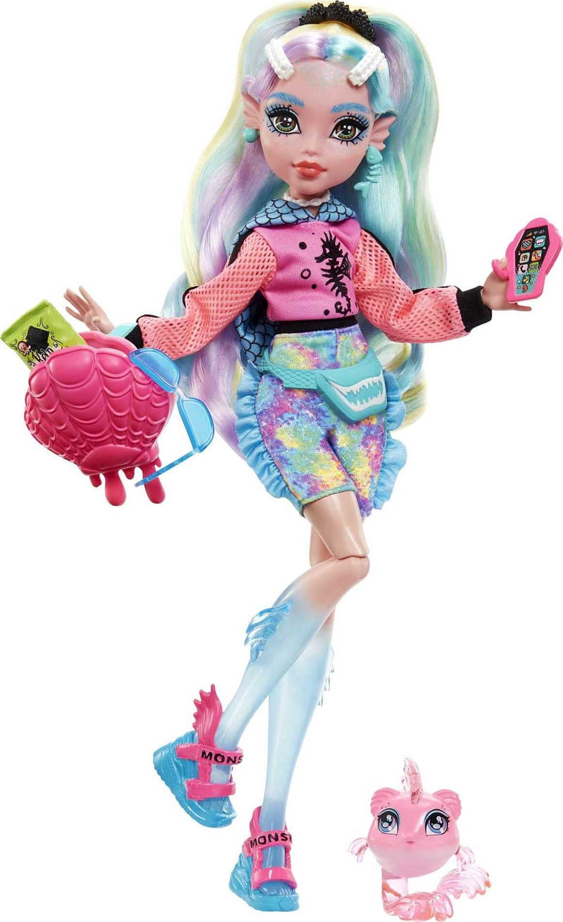 Monster High Doll, Lagoona Blue with Pet Piranha