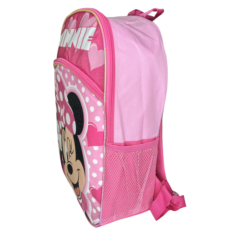 Disney Minnie 16" Pink School Backpack with Front and Side Pockets