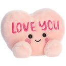 Aurora Adorable Palm Pals Love You Candy Heart Stuffed Animal, Perfect for Decorating Rooms and Valentine's Day - Pink 5 Inches