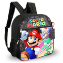 Bioworld Black Super Mario 16" Kids Backpack with large front pocket