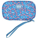 Bioworld Disney Stitch Repeat Character Heads 4" Blue Tech Cable Organizer Travel Case