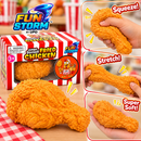 Fun Storm Jumbo Squishy Fried Chicken Leg Toy Realistic Textured Drumstick Soft Squeeze Stress Relief Fidget Toy Food-Shaped Sensory Toy Ages 3+