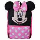 Disney Minnie Mouse 3D Pink and Black with Polka dots, Nylon Kids 16" School Backpack for Girls ages 3+