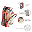 Hello Kitty 16" Clear Backpack for School and Travel with a Lunch Kit Set