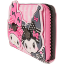 Loungefly Sanrio My Melody and Kuromi Zip Around Wallet, Pink and Black