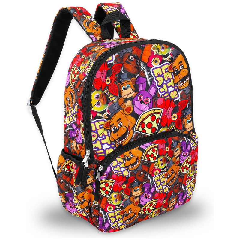 Five Nights At Freddys 16" Backpack with All Over Print with Front Pocket