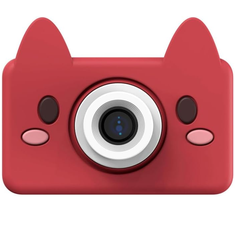 Kidamento Kids Digital Camera & Video Camcorder, Soft BPA-Free Silicone Casing, 32GB Memory Card - Model C - Akito The Fox