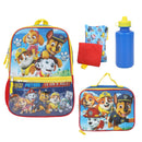 Paw Patrol 16" School Backpack and Lunch Bag 5-Piece Set with a Keychain, Reusable Bottle, and 2 Zipper pouches