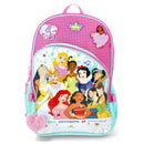 Disney Princesses 16" Pink Backpack for School with Rectangular Lunch Bag, 5 Piece Set