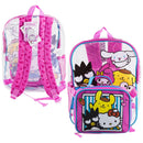 Fast Forward Sanrio Hello Kitty & Friends Transparent Pink Backpack with a Detachable Lunch Kit, for Girls