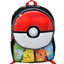 Pokemon "Pokeball" 16" Backpack with Molded Round Front Pocket & Metallic Printing