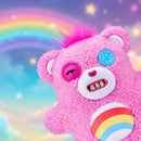 Fuggler Care Bears 9-Inch Plush Toy (Cheer Bear) by ZURU – Funny Ugly Monster Stuffed Animal with Human-Like Teeth