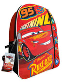 Disney Cars Lightning Mcqueen 16" Red Nylon School Backpack for Kids, with a front Pocket