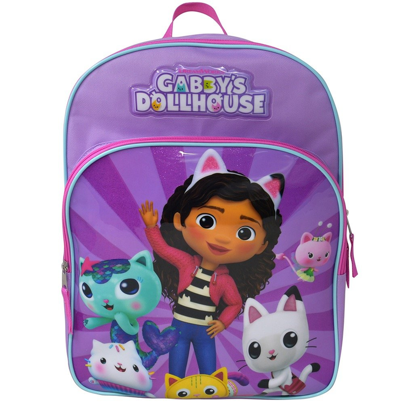 DreamWorks Purple Polyester Gabby's Dollhouse 16" School Backpack with a Large Front Pocket