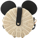 Mickey Mouse Wicker Handbag with Black Mickey Ears for daily use