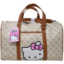 Sanrio Hello Kitty Brown with Bows Duffle Bag, for Travel, School, Sports, Daycare, or Vacation