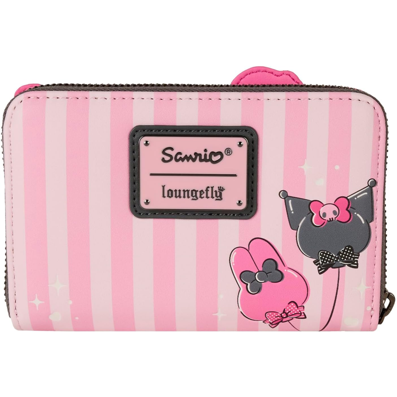 Loungefly Sanrio My Melody and Kuromi Zip Around Wallet, Pink and Black
