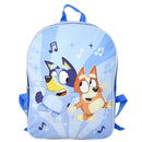 Bluey and Bingo Nylon Blue Kids 16" School Backpack for Girls and Boys ages 3+