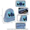 Bioworld Disney Stitch Big Face Blue Zippered Dome Cosmetic Case