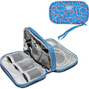 Bioworld Disney Stitch Repeat Character Heads 4" Blue Tech Cable Organizer Travel Case