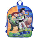 Disney Toy Story 5 with the quote "Takin' Action" 15" Blue School and Travel Backpack ages 3+