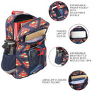 Bioworld Superman Logo All-Over Print 16" Premium Backpack & Lunch Kit Set