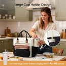 LOVEVOOK Insulated Lunch Box for Women, 13L Large Lunch Cooler Bag, Leakproof Tote with Cup Holder for Work, Picnic & College