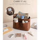 LOVEVOOK Work Tote Bags for Women, Vintage Leather 15.6 Inch Laptop Bag with Large Cup Holder in Brown