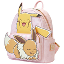 Loungefly Pink Pokemon 3D Pikachu & Eevee Mini Faux Leather Backpack