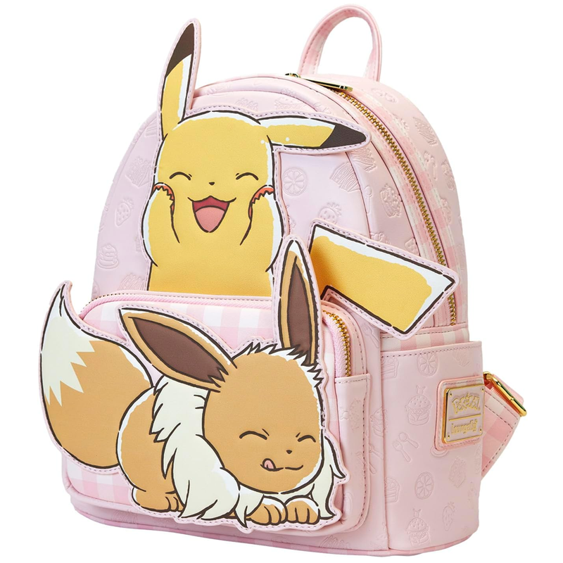 Loungefly Pink Pokémon 3D Pikachu & Eevee Mini Faux Leather Backpack
