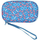 Bioworld Disney Stitch Repeat Character Heads 4" Blue Tech Cable Organizer Travel Case