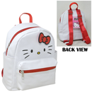 Hello Kitty 10" White Faux Leather Mini Backpack with small Front Pocket