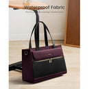 LOVEVOOK Laptop Bag for Women 15.6 Inch, Leather Work Tote, Waterproof Computer Briefcase, Large Capacity Shoulder & Crossbody Bag, Purple