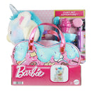 Barbie Plush Toy Set, Unicorn Stuffed Animal with Dessert-Themed Purse & 5 Accessories, Chef Pet Adventure
