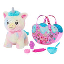Barbie Plush Toy Set, Unicorn Stuffed Animal with Dessert-Themed Purse & 5 Accessories, Chef Pet Adventure
