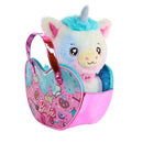 Barbie Plush Toy Set, Unicorn Stuffed Animal with Dessert-Themed Purse & 5 Accessories, Chef Pet Adventure
