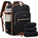 LOVEVOOK 40L Travel Backpack for Women & Men, Airline Approved Carry On Luggage with 3 Packing Cubes, TSA Overnight Bags, Waterproof Personal Item Bag, Black Brown